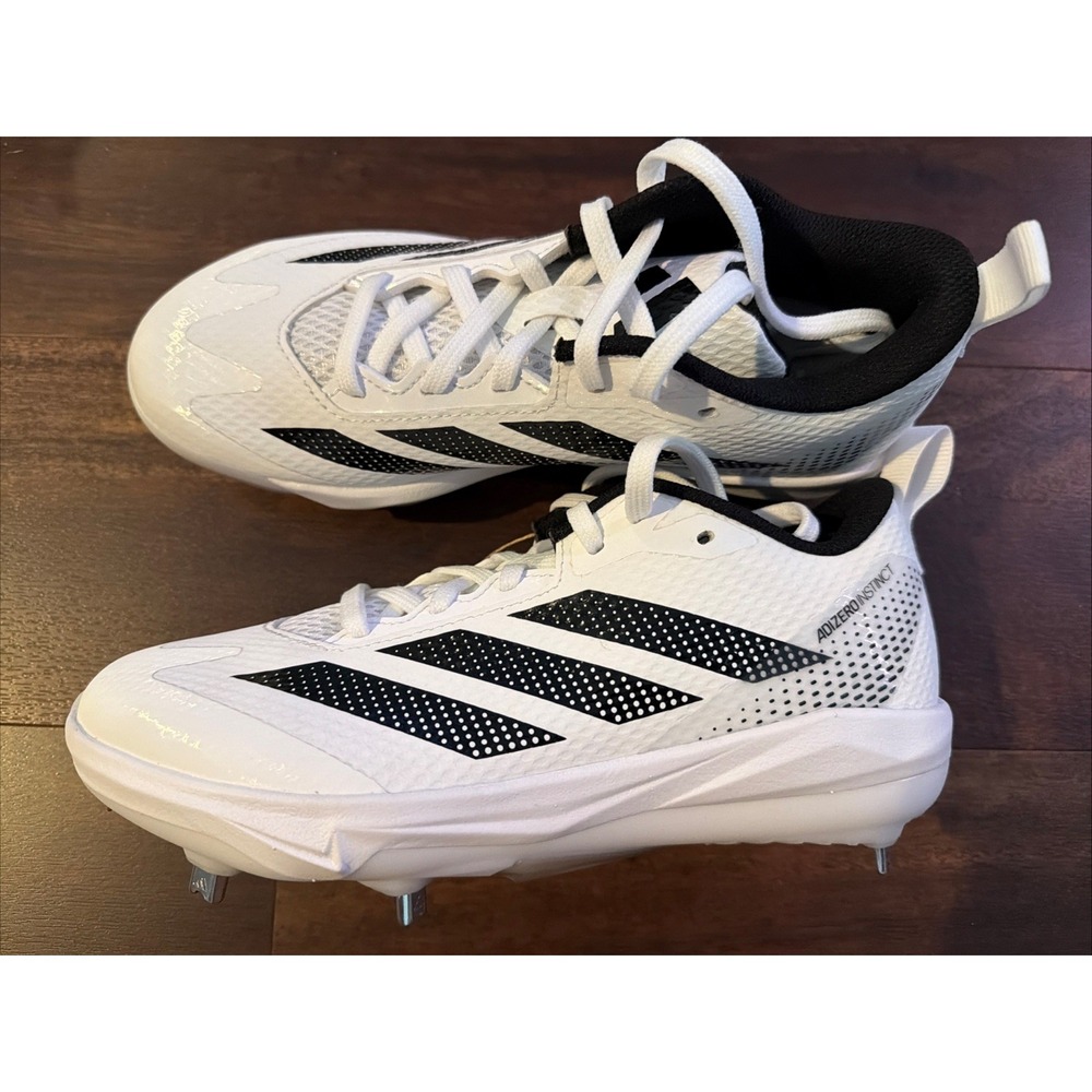 New Adidas Womens Adizero Instinct 2.0 Metal Softball Cleats Size 6.5 White